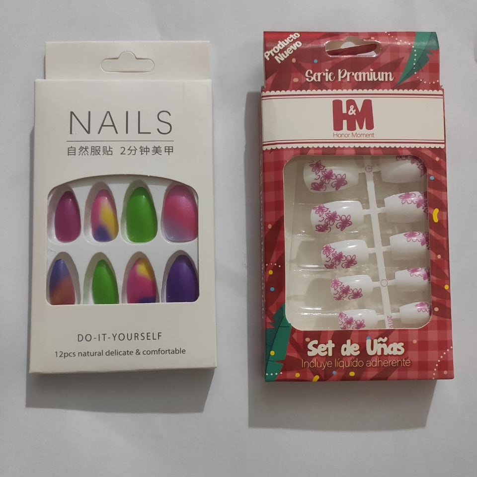 Artificial Press-On Nails Combo Set – Vibrant Colors & Trendy Designs | Reusable & Easy to Apply Nail Art Kit for All Occasions | Artificial Nails