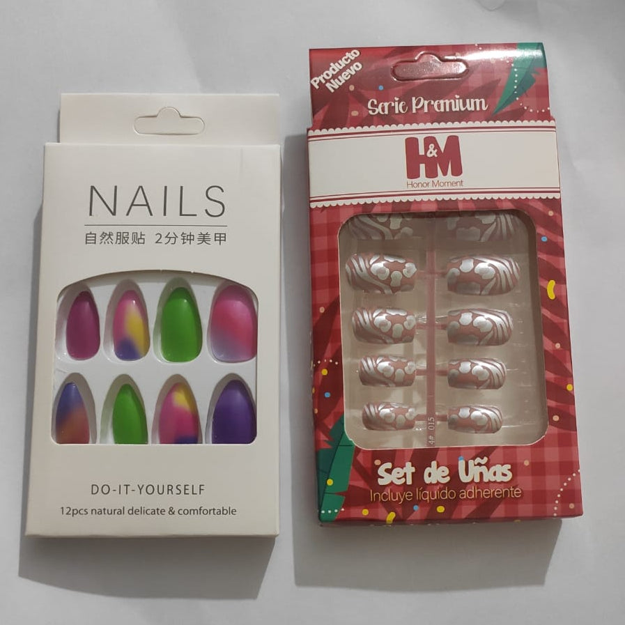Artificial Press-On Nails Combo Set – Vibrant Colors & Trendy Designs | Reusable & Easy to Apply Nail Art Kit for All Occasions | Artificial Nails