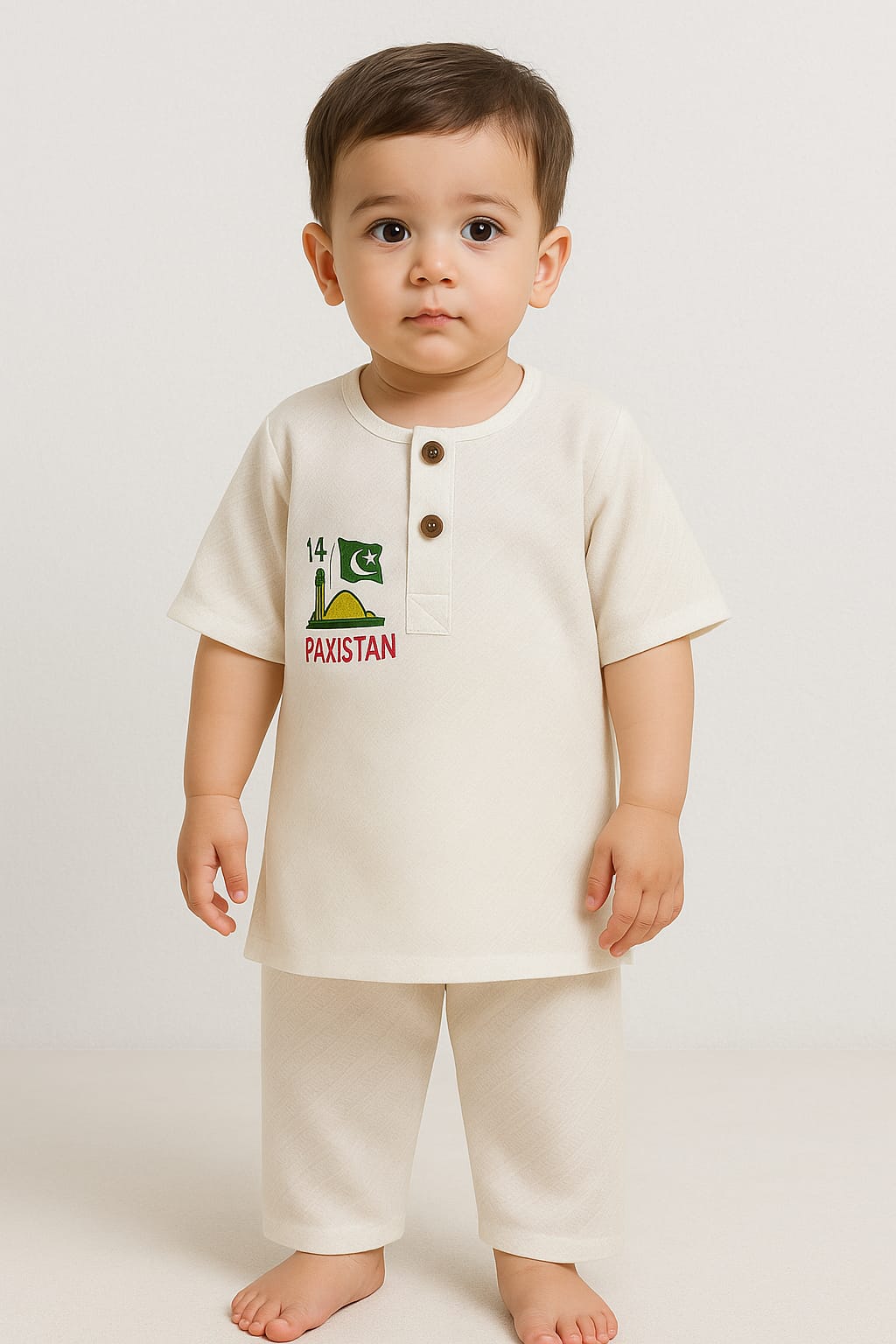 14 August Special Kids Suit - Soft Cotton Traditional Wear (1 to 3 Years) - 14 August Dress
