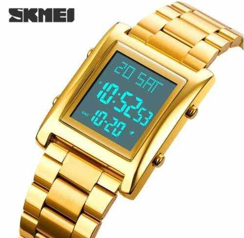 Men’s Digital Square Watch – Stainless Steel Chain, Quartz Movement, Without box