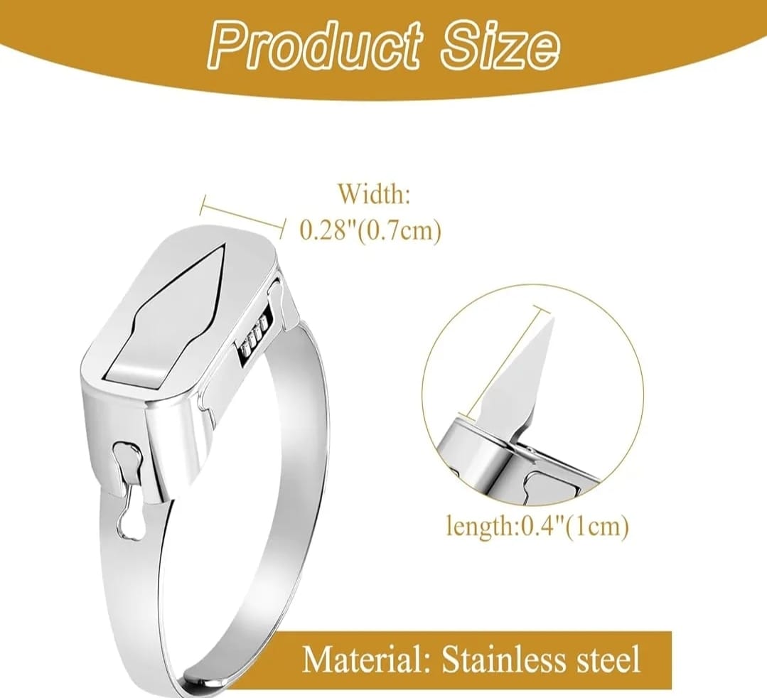 Adjustable Self Defense Ring - Self Defense Ring Knife - Hidden Blade Emergency Protection Tool for Men & Women