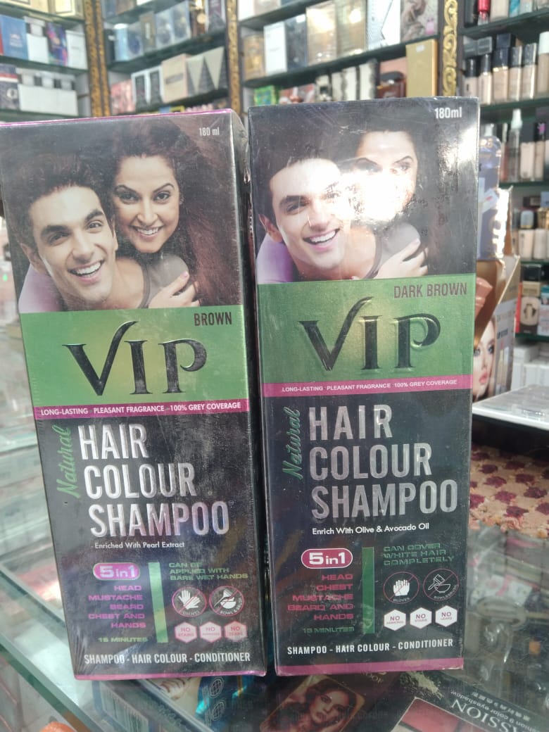 5-in-1 Hair Colour Shampoo Brown – Natural Ammonia-Free Hair Dye for Hair, Beard, Moustache & Body Hair (180ml)