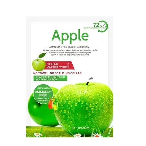 Apple Hair Color 500 ml Ammonia-Free Black Hair Color Cream – Natural-Looking Coverage with Nourishing Formula