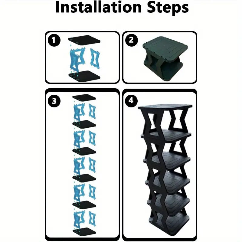 6 Floor Shoe Rack - 6 Tier Shoe Rack - Shoe Rack- Unique X Design Shoe Rack- High Quality - Without Box