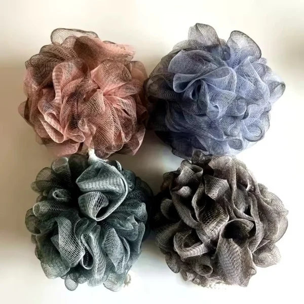 (1 pcs)Soft Mesh Bath Sponge – Exfoliating Body Scrubber Random color - Extra Soft Body Loofah Bath Sponge – Gentle Exfoliating Shower Pouf for Radiant, Smooth Skin – Mesh Shower Scrubber for Men & Women - Random Color
