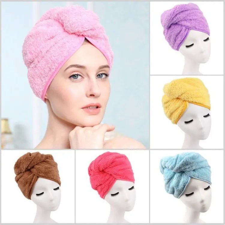 Towel Bath Towels - Dry Hair Cap Super Absorbent Quick-Drying Shower Towel (Random Color)