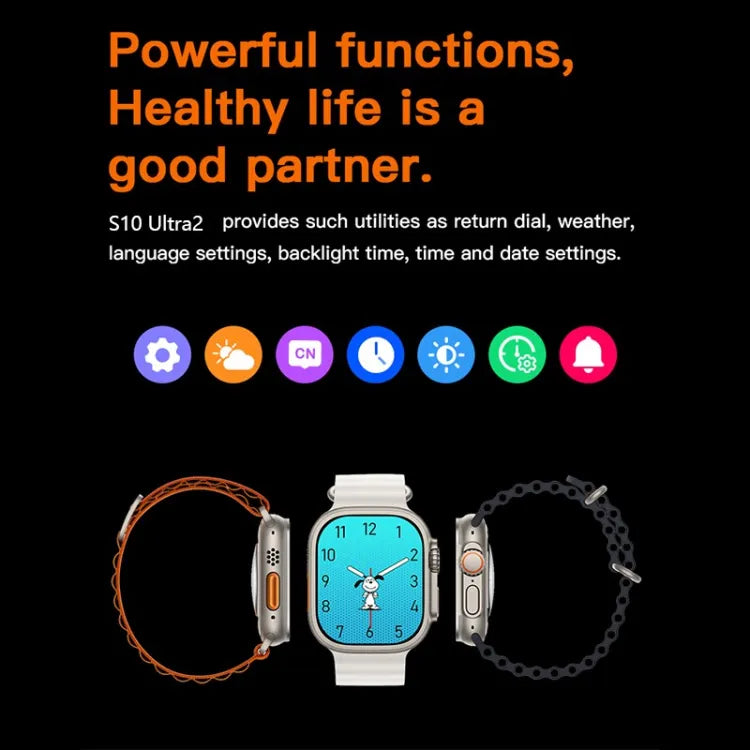 S10 Ultra 2 Smart Watch for Kids &amp; Adults | 7 Stylish Straps | Titanium Body | Magnetic Charger | Water Resistant