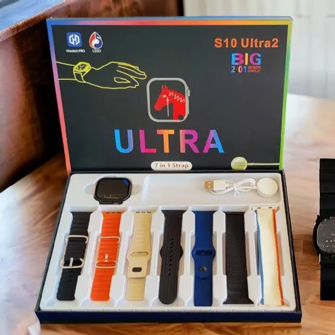 S10 Ultra 2 Smart Watch for Kids &amp; Adults | 7 Stylish Straps | Titanium Body | Magnetic Charger | Water Resistant