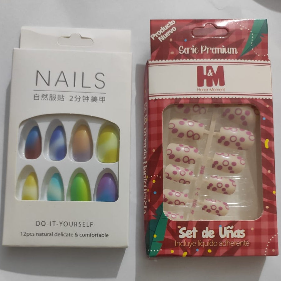 Artificial Press-On Nails Combo Set – Vibrant Colors &amp; Trendy Designs | Reusable &amp; Easy to Apply Nail Art Kit for All Occasions | Artificial Nails