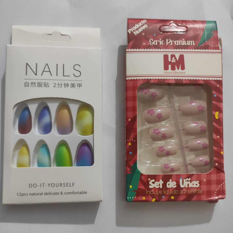 Artificial Press-On Nails Combo Set – Vibrant Colors &amp; Trendy Designs | Reusable &amp; Easy to Apply Nail Art Kit for All Occasions | Artificial Nails