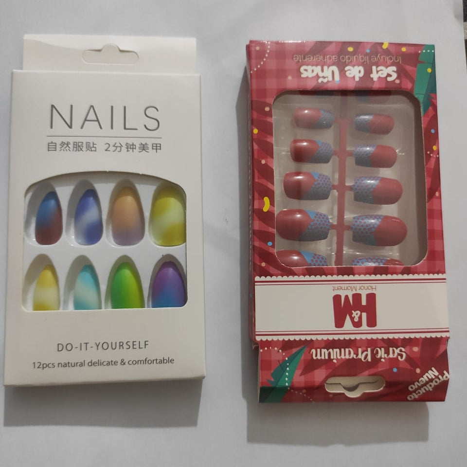Artificial Press-On Nails Combo Set – Vibrant Colors &amp; Trendy Designs | Reusable &amp; Easy to Apply Nail Art Kit for All Occasions | Artificial Nails