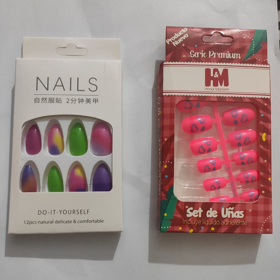 Artificial Press-On Nails Combo Set – Vibrant Colors &amp; Trendy Designs | Reusable &amp; Easy to Apply Nail Art Kit for All Occasions | Artificial Nails