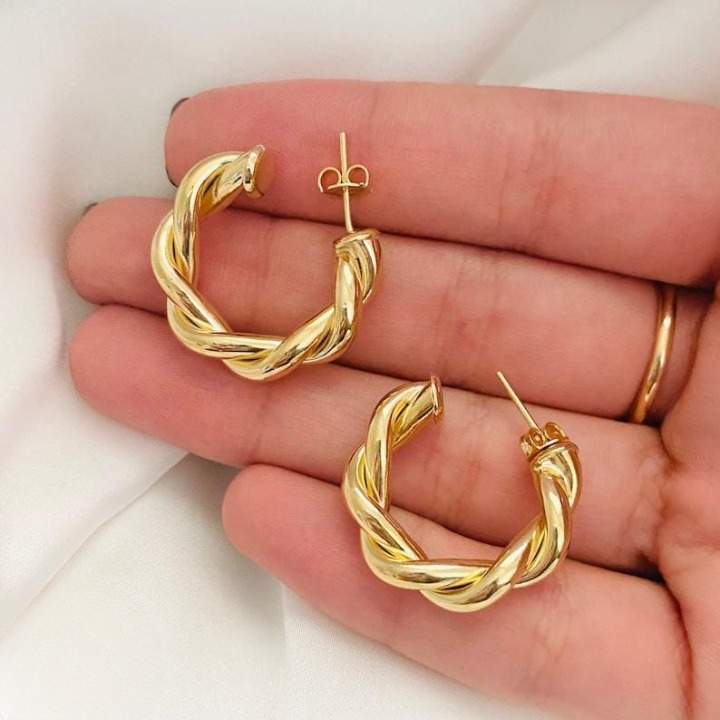 Twisted Sparkling Earrings for Women | Stylish Fashion Jewelry | Available in Silver &amp; Golden | Perfect for Parties, Weddings &amp; Daily Wear (WJ-101) - Silver