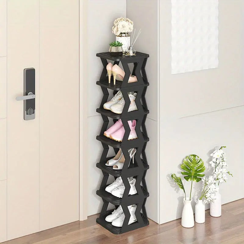 6 Floor Shoe Rack - 6 Tier Shoe Rack - Shoe Rack- Unique X Design Shoe Rack- High Quality - Without Box