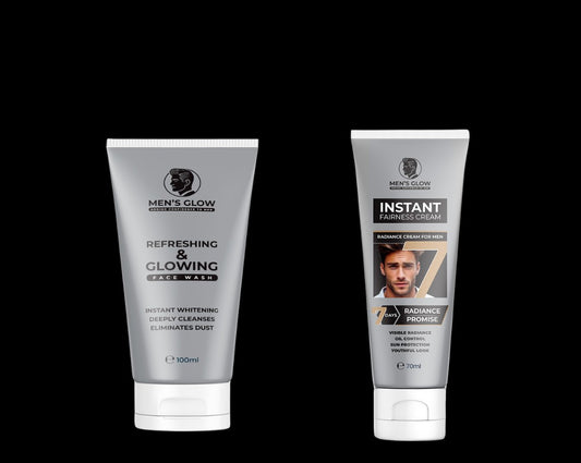 Men's Glow Facewash Bundle – Facewash + Whitening Cream Combo Set